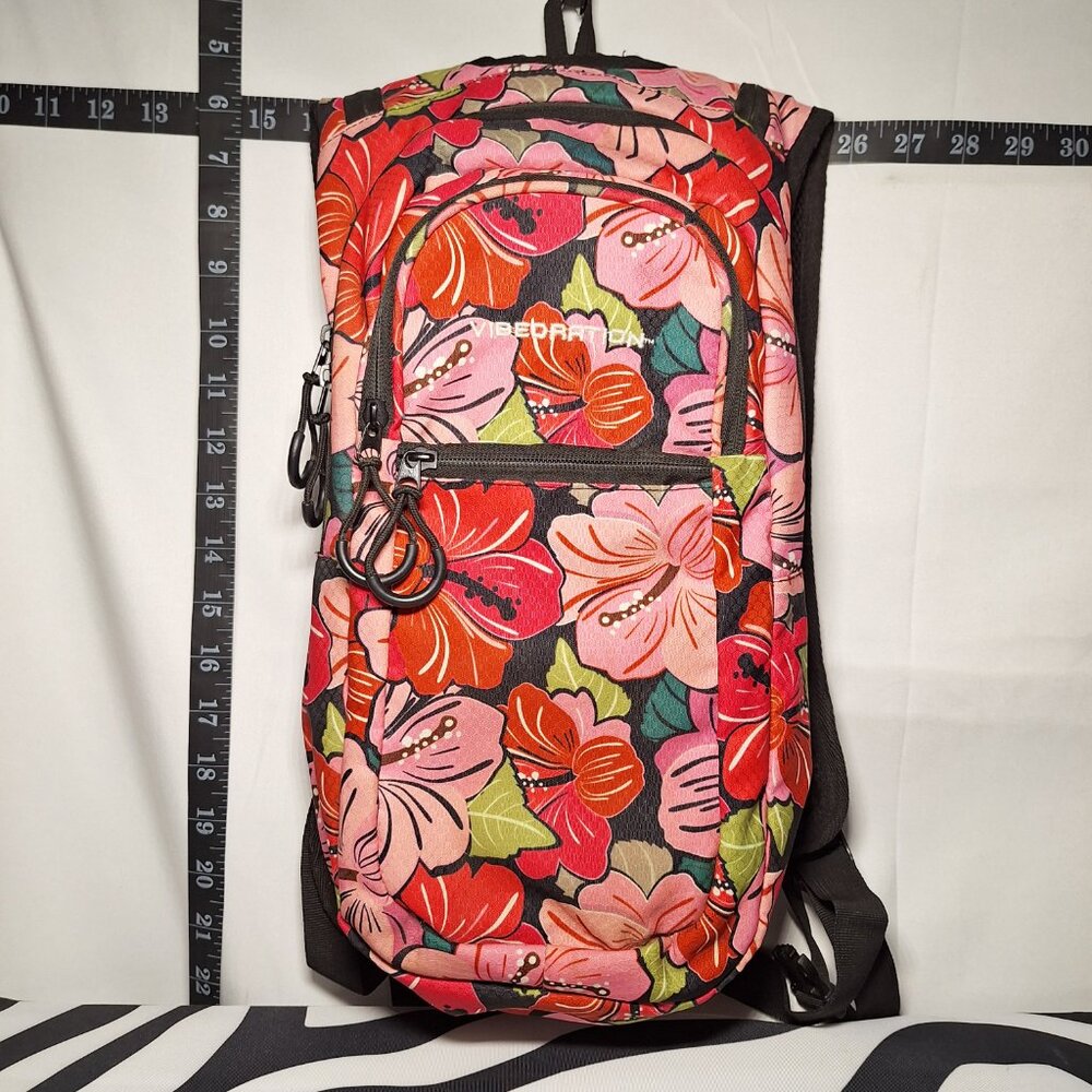 Vibedration Hydration Backpack w/o bladder - Pink Red Floral - Used